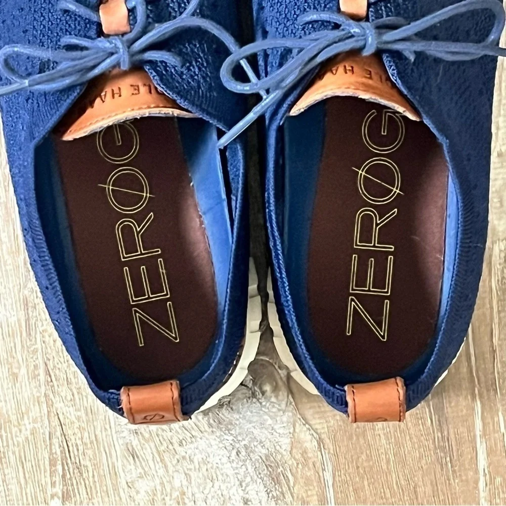 Cole Haan Blue Brown White Oxford Shoes C24947 Mens 12M ZeroGrand Wingtip Oxford